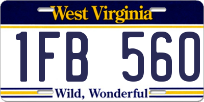 WV license plate 1FB560