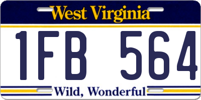 WV license plate 1FB564