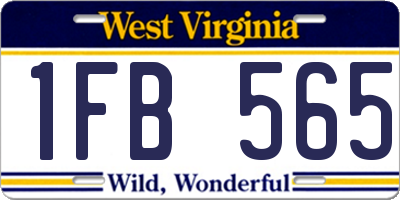 WV license plate 1FB565