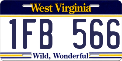 WV license plate 1FB566