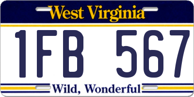 WV license plate 1FB567