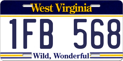 WV license plate 1FB568