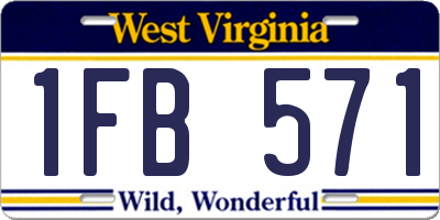WV license plate 1FB571