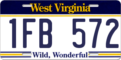 WV license plate 1FB572