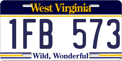 WV license plate 1FB573