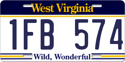 WV license plate 1FB574
