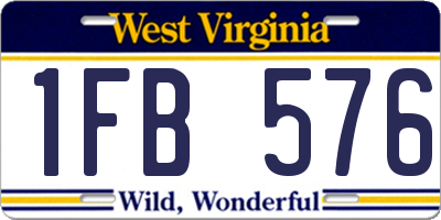 WV license plate 1FB576