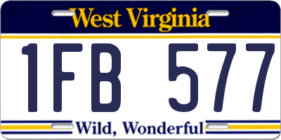 WV license plate 1FB577