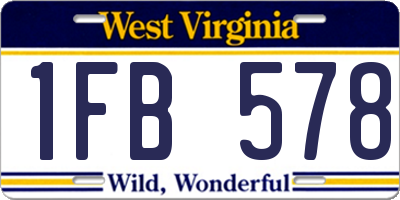WV license plate 1FB578
