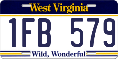 WV license plate 1FB579