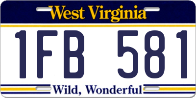 WV license plate 1FB581