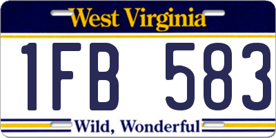 WV license plate 1FB583