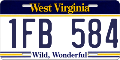 WV license plate 1FB584