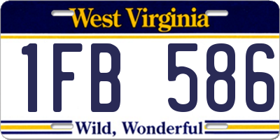 WV license plate 1FB586