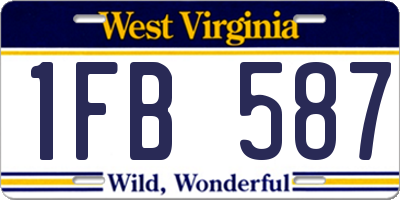 WV license plate 1FB587