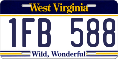 WV license plate 1FB588