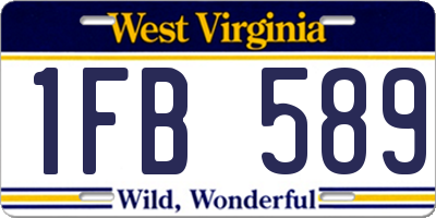 WV license plate 1FB589