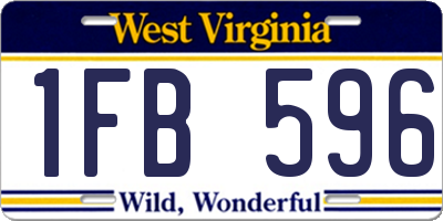 WV license plate 1FB596