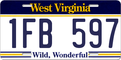 WV license plate 1FB597