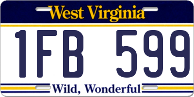 WV license plate 1FB599