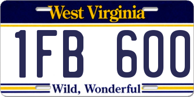 WV license plate 1FB600