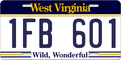 WV license plate 1FB601