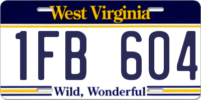 WV license plate 1FB604