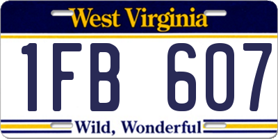 WV license plate 1FB607