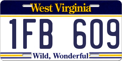 WV license plate 1FB609