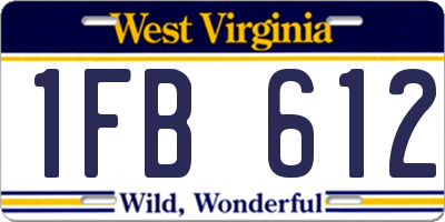 WV license plate 1FB612