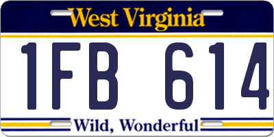 WV license plate 1FB614