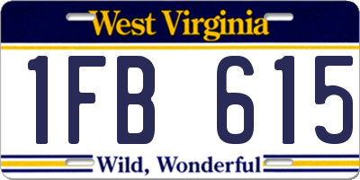 WV license plate 1FB615