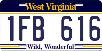 WV license plate 1FB616