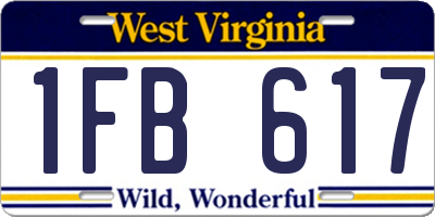 WV license plate 1FB617