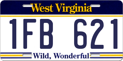WV license plate 1FB621