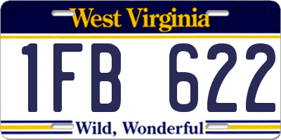 WV license plate 1FB622