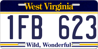 WV license plate 1FB623