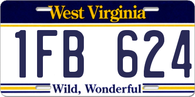 WV license plate 1FB624