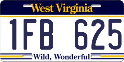 WV license plate 1FB625