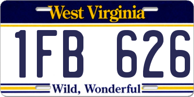WV license plate 1FB626
