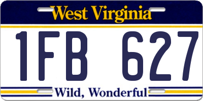 WV license plate 1FB627