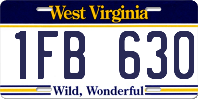 WV license plate 1FB630