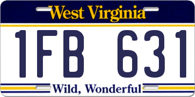 WV license plate 1FB631