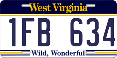 WV license plate 1FB634