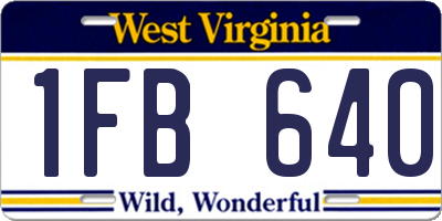 WV license plate 1FB640