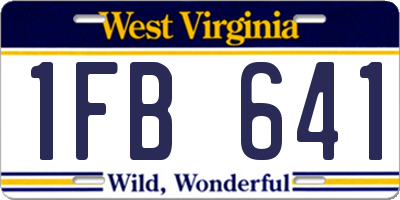 WV license plate 1FB641