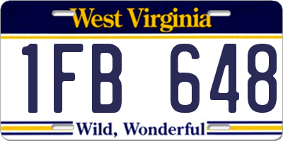 WV license plate 1FB648