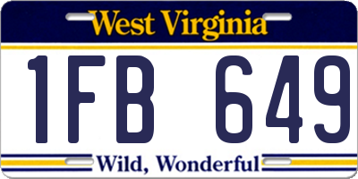 WV license plate 1FB649