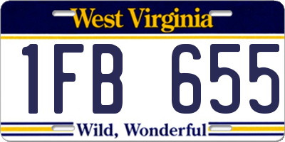 WV license plate 1FB655