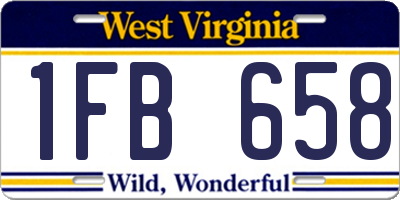 WV license plate 1FB658